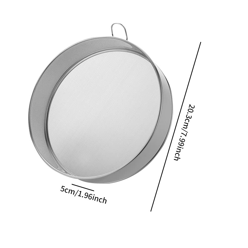 Flour Sieve, Sieve Fine Mesh Kitchen Home Stainless Steel With 80 Mesh Flour Sieve Durable Professional Round(Silver)